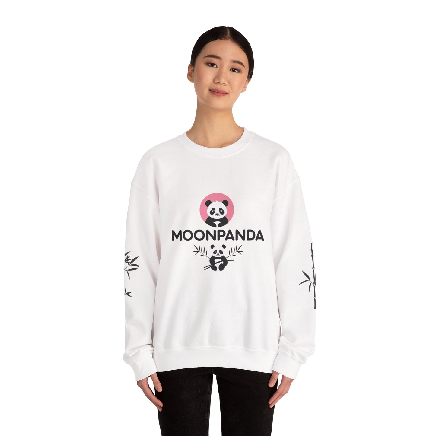 Panda Crewneck Sweatshirt with Bamboo Design for Men and Women
